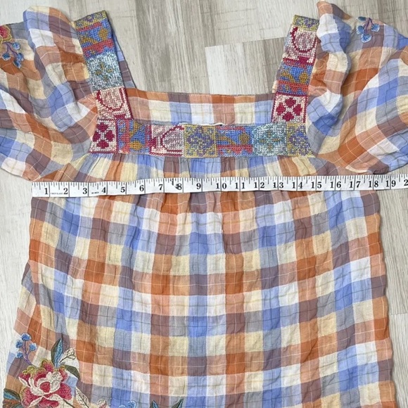 Johnny Was PETUNIA SQUARE NECK PARK BLOUSE. Size: XS - Picture 6 of 11